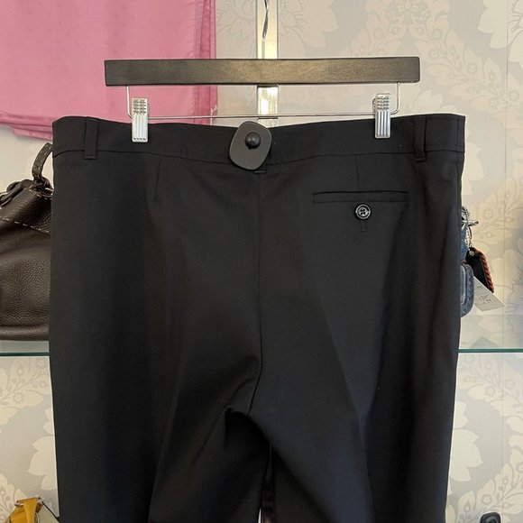 NINA RAYNOR Black Wool Blend Straight Leg Flat Front Dress Pant - Picture 8 of 12